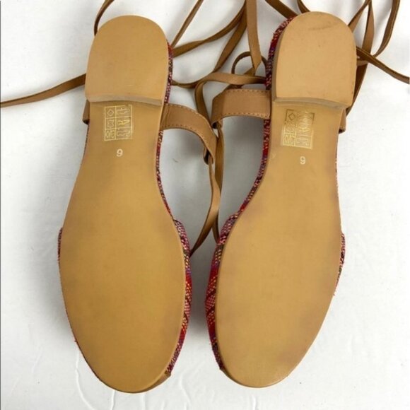 Jeffrey Campbell Woven Aztec Screech Sandals Size 6 Bohemian Hippie Wrap Ballet - Picture 4 of 8